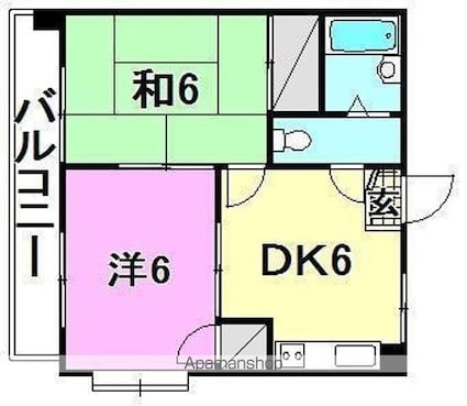 池川マンション[2DK/35m2]の間取図