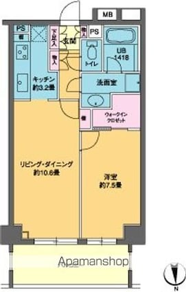 カスタリア高輪[1LDK/50.6m2]の間取図