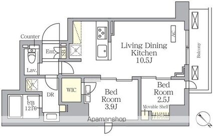 プライムガーデン大森[2LDK/41.28m2]の間取図