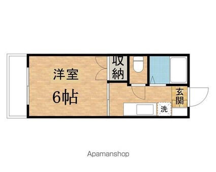 パークフロント[1K/19.83m2]の間取図