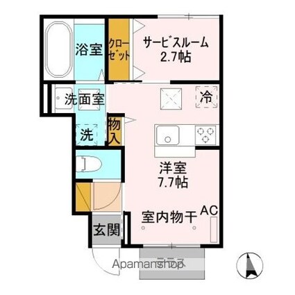 Ｍａｎｏｉｒ（マノワール）[1R/28.6m2]の間取図