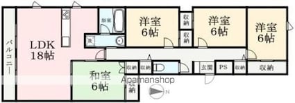 ローズ・ヴィラ二の宮[4LDK/95.48m2]の間取図