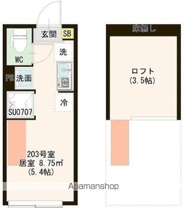 東京都杉並区和泉１丁目[1R/12.1m2]の間取図