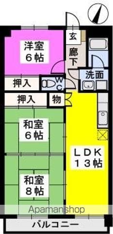 【福岡市南区三宅のマンションの間取り】