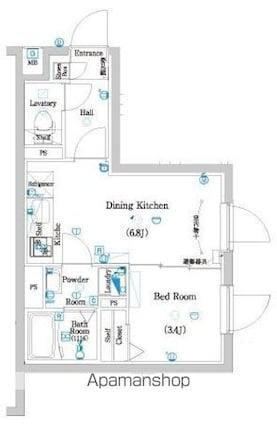 ラフィスタ二子玉川[1DK/28.03m2]の間取図