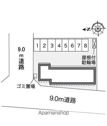香川県坂出市築港町１丁目[1K/21.65m2]の配置図