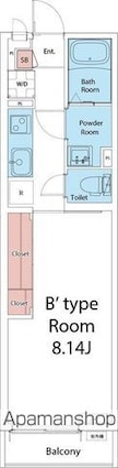 リブリ・三軒茶屋[1K/26.08m2]の間取図
