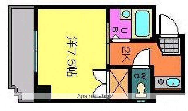 ＦＵＪＩビル[1K/22.36m2]の間取図