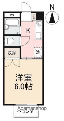 香川県高松市郷東町[1K/22.46m2]の間取図