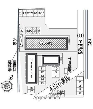 香川県綾歌郡宇多津町[1K/23.18m2]の配置図
