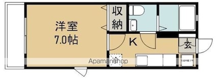 ハイム大和[1K/23.31m2]の間取図