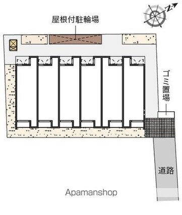 クレイノサンライズステージ[1K/26.37m2]の配置図