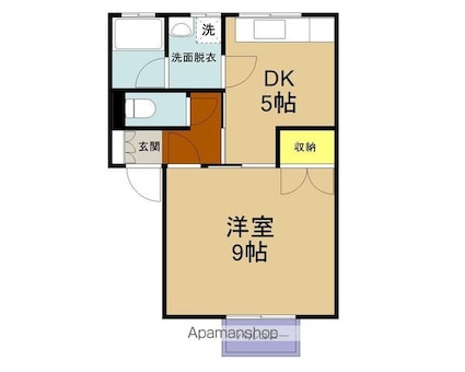 マリンヒルズ２１[1DK/34.78m2]の間取図