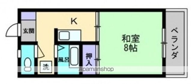 ヴィラ二葉の里[1K/24.75m2]の間取図