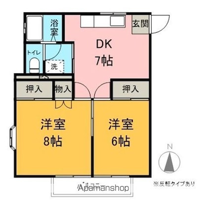 リビエル　[2DK/45.13m2]の間取図