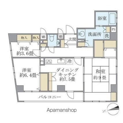 ＹＳビル[3DK/75.22m2]の間取図