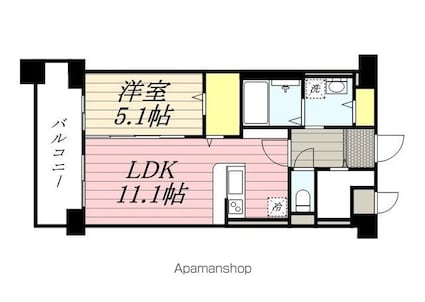 エルヴィータ[1LDK/44.83m2]の間取図