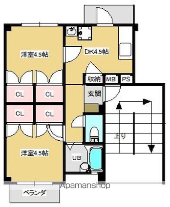 アーバンハイツ[2K/34.92m2]の間取図