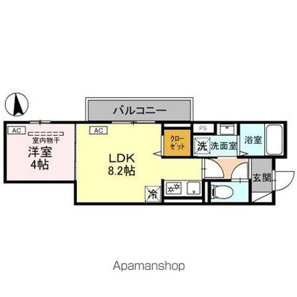 グラナーデ東新町[1LDK/32m2]の間取図