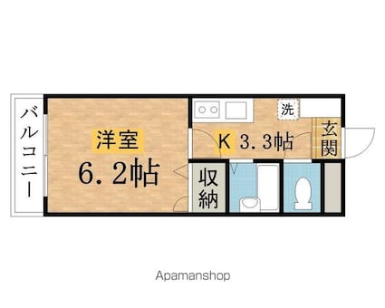 グレイスコート[1K/21.9m2]の間取図