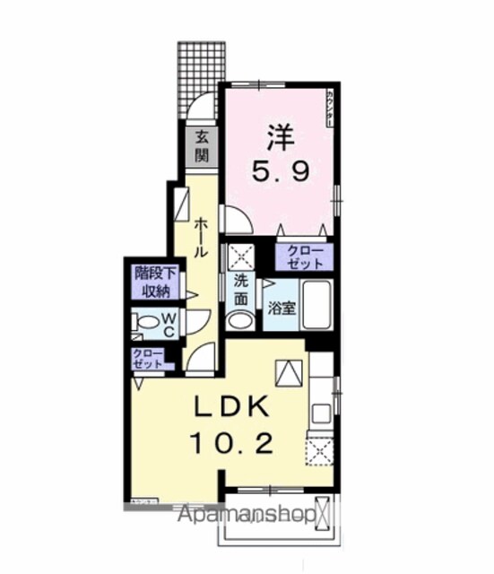 カーサ・ドルミーレⅢ[1LDK/43.1m2]の間取図