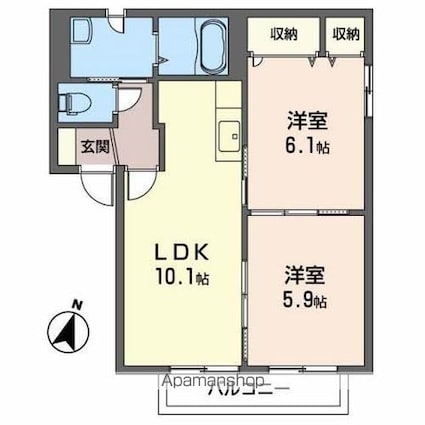 ロイヤルハイツＪ[2LDK/50m2]の間取図