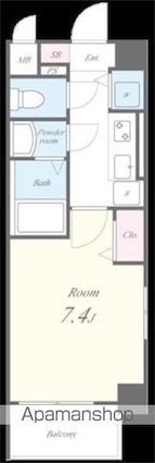 Ａｐａｒｔｍｅｎｔ　桜[1K/25.14m2]の間取図