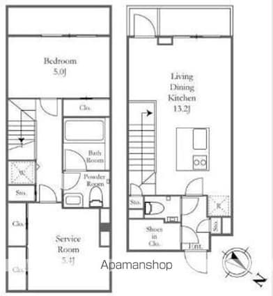 ＴＨＥ　ＬＵＤＬＯＷ　ＮＡＫＡＭＥＧＵＲＯ[2LDK/61.07m2]の間取図