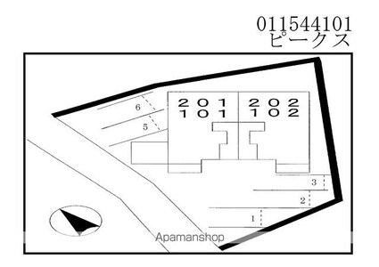 和歌山県御坊市塩屋町北塩屋[2DK/42.77m2]の配置図