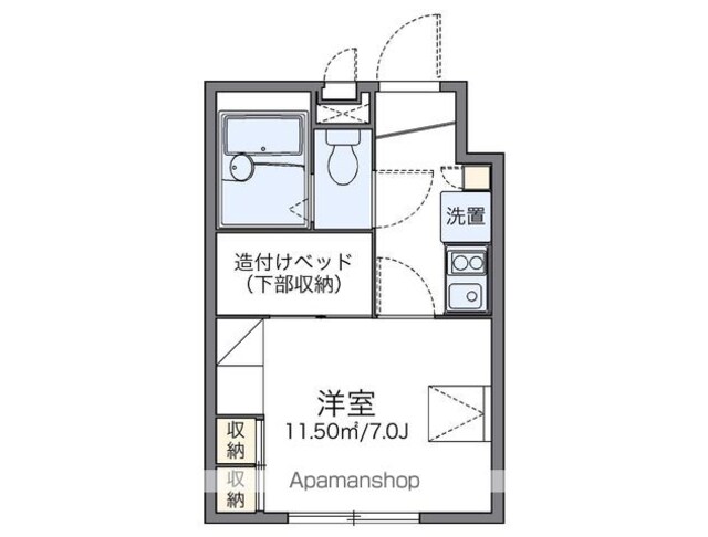 レオパレスアムール[1K/19.46m2]の間取図