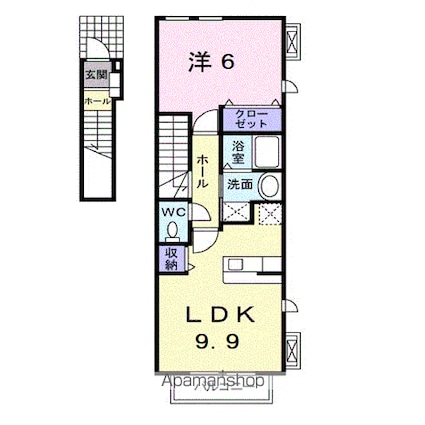 クレメント　Ａ[1LDK/42.37m2]の間取図
