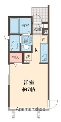 Ｃａｓａ　Ｐｏｐｏｌａｒｅ[1K/22.56m2]の間取図