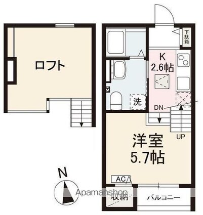 プレミアムレジデンス香西南町[1K/23.13m2]の間取図