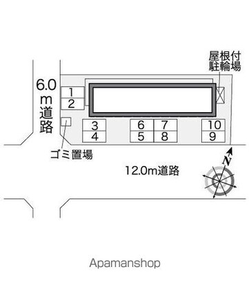 レオパレス瀬戸效範[1K/23.18m2]の配置図