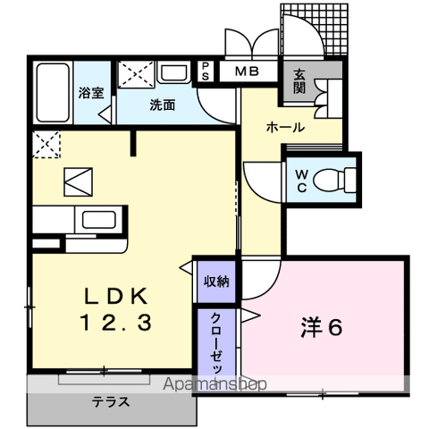 【和歌山市岩橋のアパートの間取り】