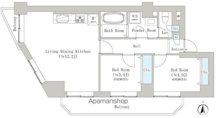 メイプルヒルズ滝野川[2LDK/54.67m2]の間取図