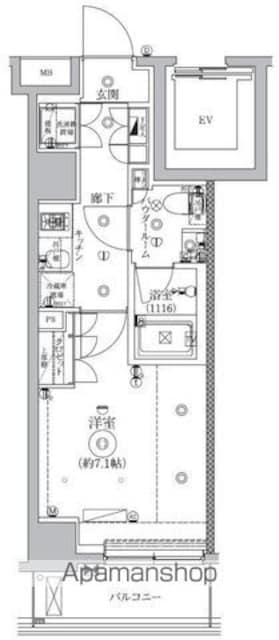 セジョリ武蔵関[1K/25.8m2]の間取図