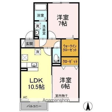 シャインポート屋島　Ｇ・Ｈ棟[2LDK/54.7m2]の間取図