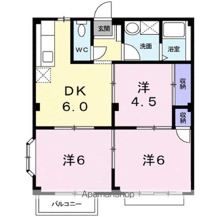 エルディムルナＡ[3DK/52.99m2]の間取図