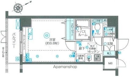 東京都小金井市貫井北町５丁目[1K/21.44m2]の間取図