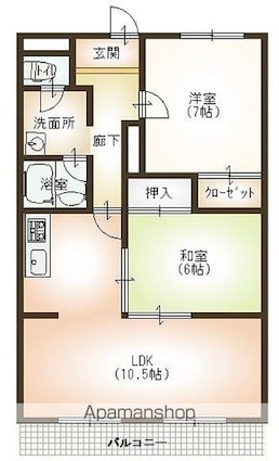 川崎マンション壱番館[2LDK/63m2]の間取図