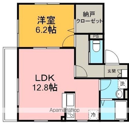 ウィンディアＣ[1LDK/46.03m2]の間取図