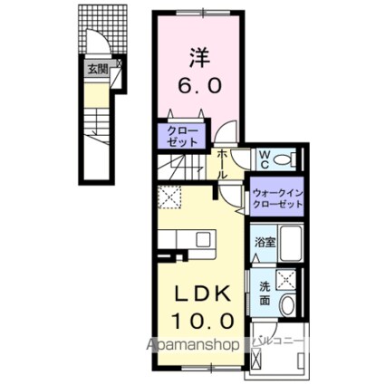 クラプトンハウス[1LDK/44.88m2]の間取図