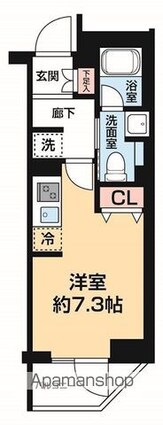 ＡＺＥＳＴ阪東橋Ⅱ[1R/21.85m2]の間取図