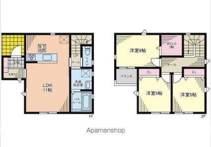 岩瀬川戸建て住宅[3SLDK/77.83m2]の間取図