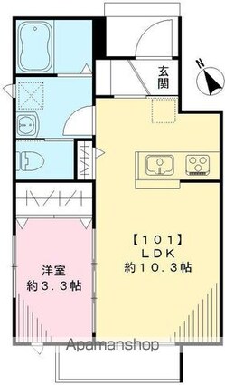 ヴェルデ[1LDK/32.79m2]の間取図