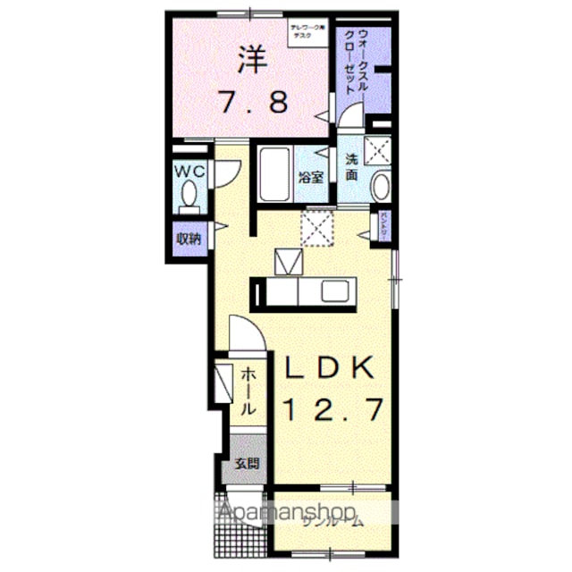 プレミアムガーデンⅡ[1LDK/50.03m2]の間取図