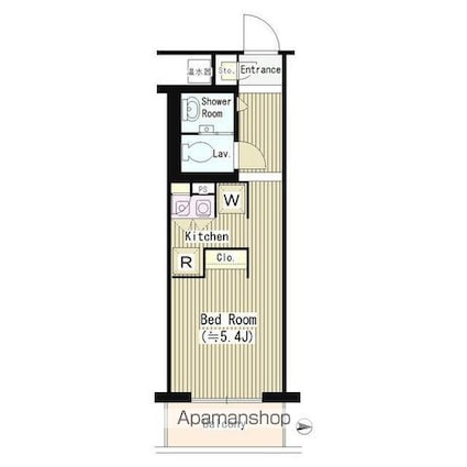 ラフィーヌ芝公園[1R/18.87m2]の間取図