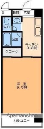 エスポアール萱町[1K/27.6m2]の間取図