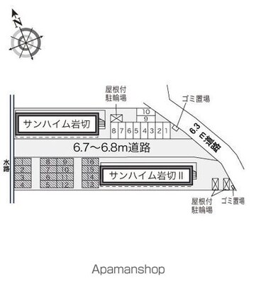 レオパレスサンハイム岩切Ⅱ[1K/20.28m2]の配置図